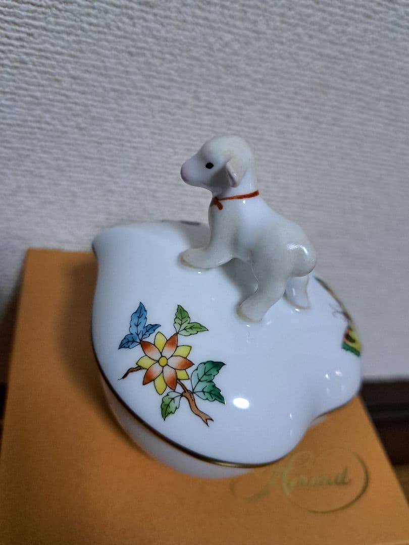 お値下) 新品 Herend 陶磁器 ひつじ ヴィクトリア ボンボニエール