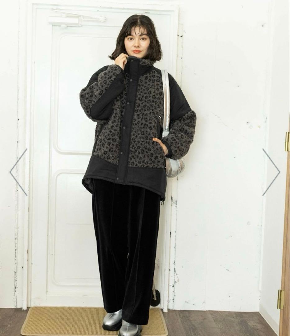 ニコアンド スポーティースタンドボアジャケット レオパード柄