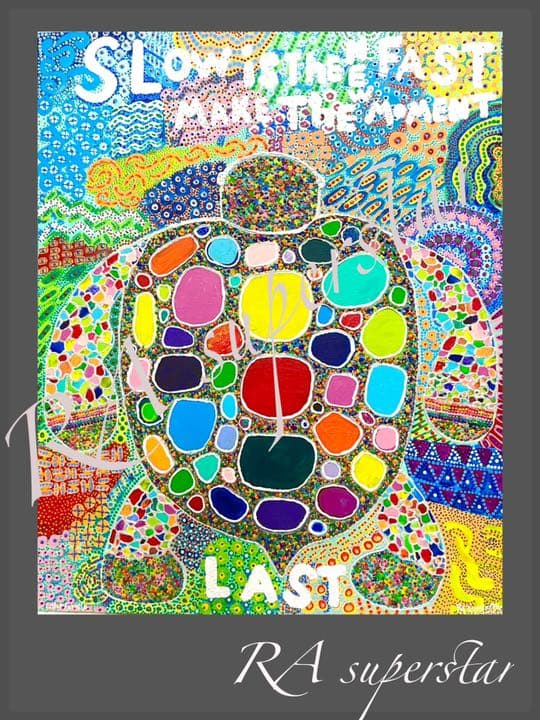 ★Original ART ‘Turtle’ A Very Blue Turtle, Original Fine Art Watercolor Painting, 20 x 26