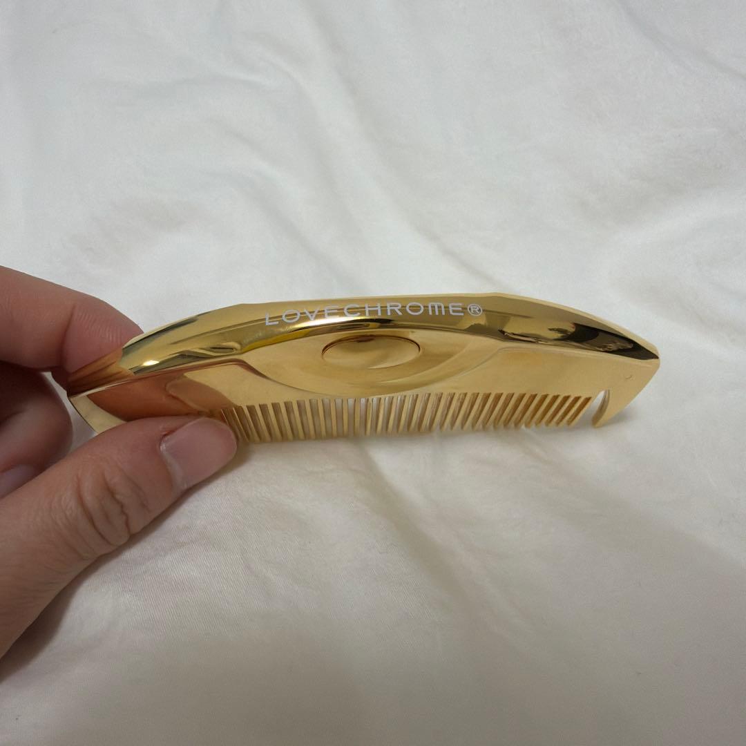 美品】ラブクロム LOVECHROME ゴールド ヘアコーム - メルカリ