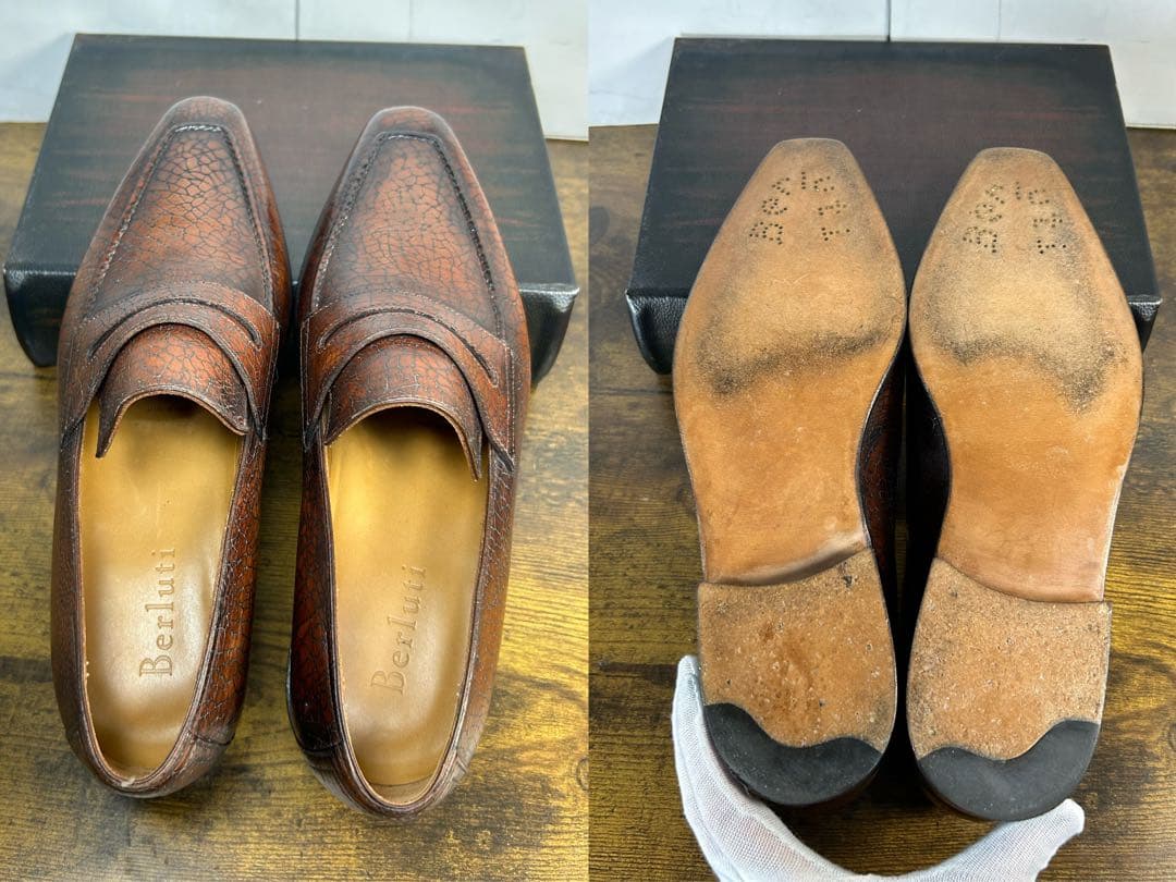 Berluti アンディクロコダイルエンボス レザー 型押し ローファー 7