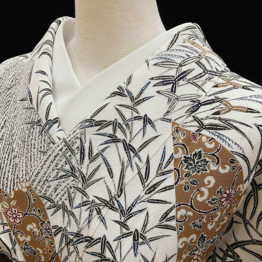 しゃれ訪問着(袷) (地紙に花鳥 源氏香 花唐草 吉祥紋 ちりめん ガード