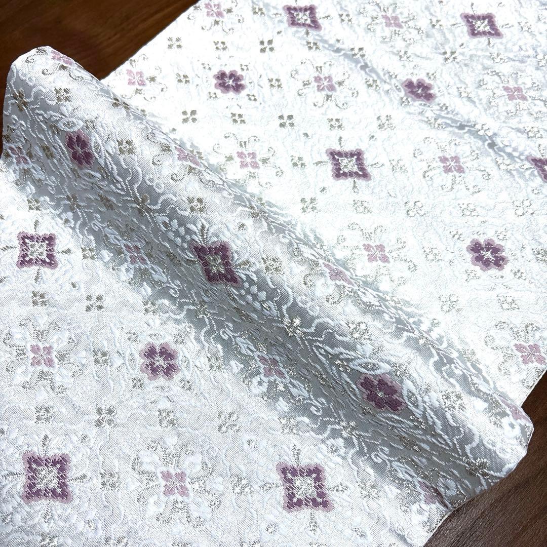 正絹　袋帯《刺繍　花紋様》