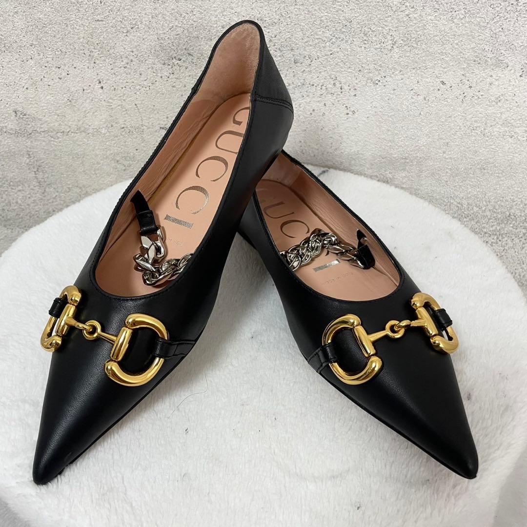 【新品】GUCCI グッチ　フラットシューズ　革靴　ホースビット GUCCI】グッチ ホースビット ローファー レザー ラグソール (GUCCI