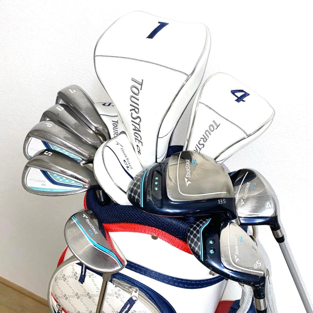 TOURSTAGE CLレディース用ゴルフクラブセット☆初心者キャディバッグ付 TOURSTAGE レディース 女性用 ブリヂストン ツアーステージ CL クラブ