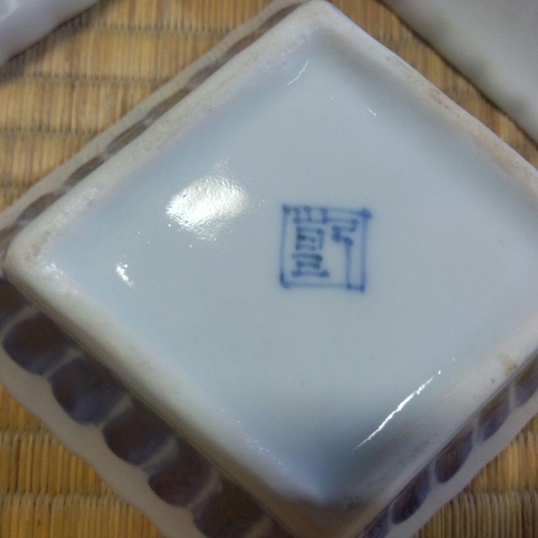 古伊万里 染付輪花菱形向付5客 お店使い 会席 美品 箱入 - メルカリ