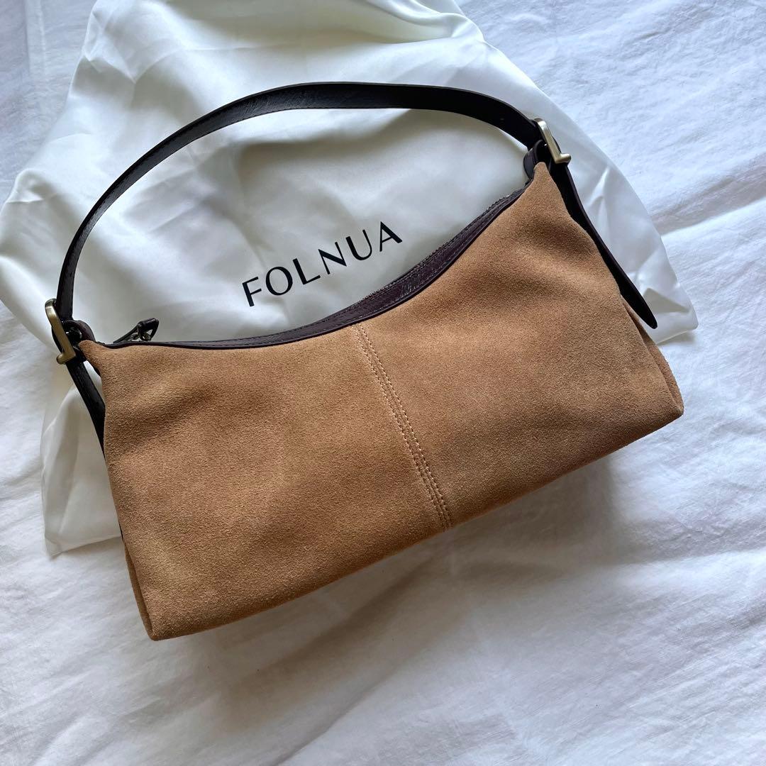 FOLNUA(フォルニュア) ミニバトーバッグ ベージュ スウェード - メルカリ