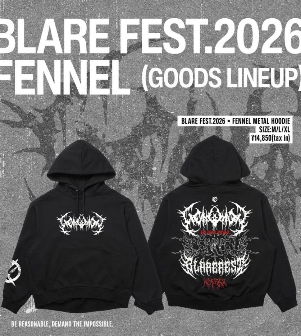 BLARE FEST.2026 × FENNEL L HOODIE M BLARE FEST. 2026 ZIP UP HOODIE - BLARE FEST. 2026