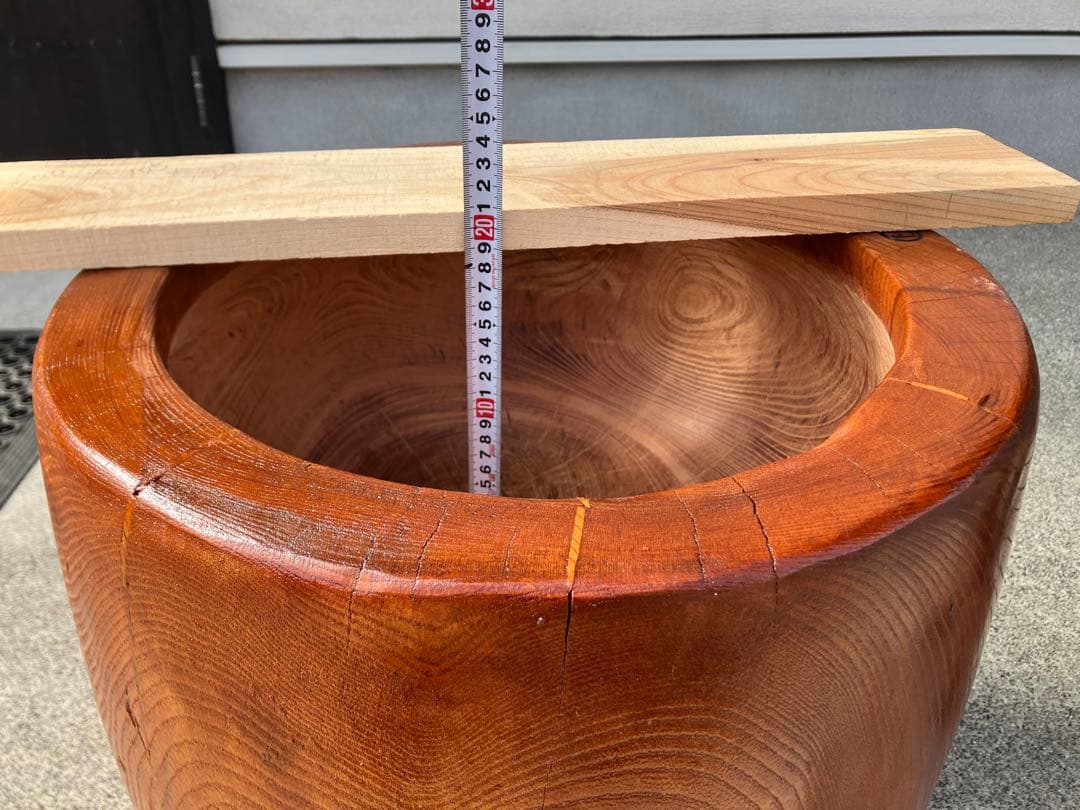 中古臼】木製餅つき臼 フルメンテ - メルカリ