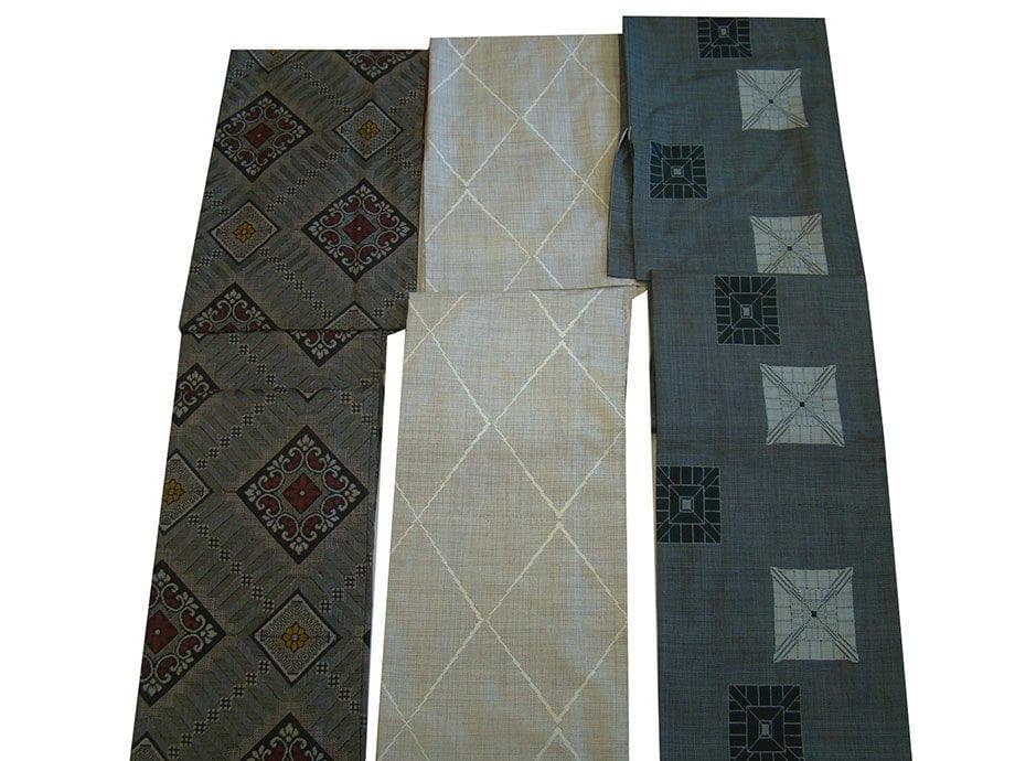 創作用 本場 奄美 龍郷 大島紬・泥染 白大島 正絹 計3枚 セット Vｓ531 本場大島紬 「龍郷」 奄美大島 泥染 手織り 【染重オンラインショップ】