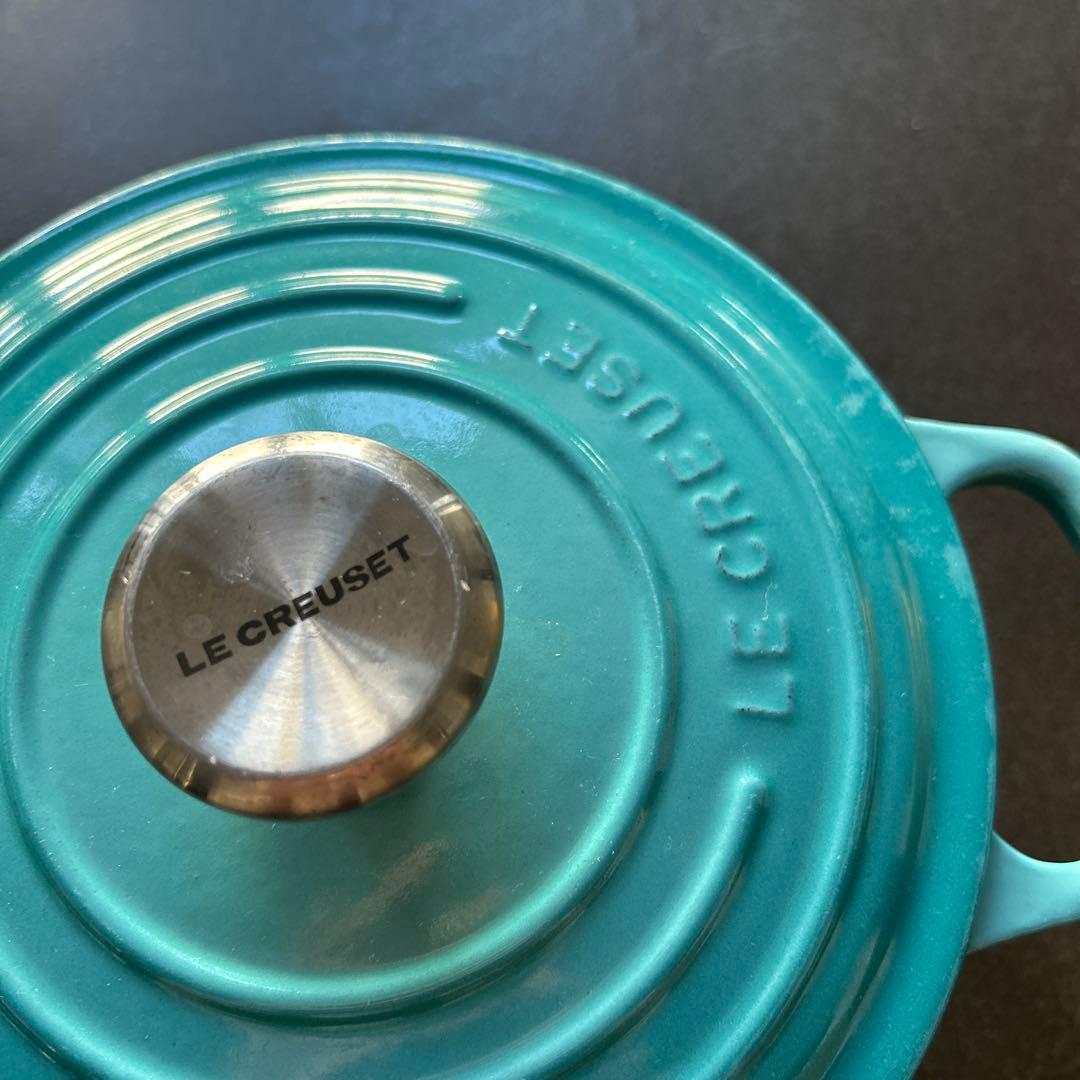 LE CREUSET ターコイズ 両手鍋 18cm Le Creuset ターコイズ 両手鍋 約