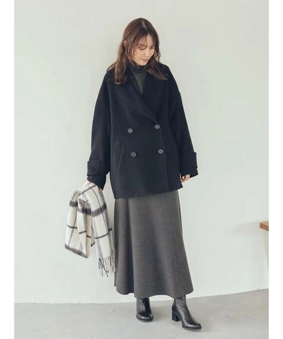 《新品タグ付き》ミラオーウェン woolコクーンシルエットピーコート