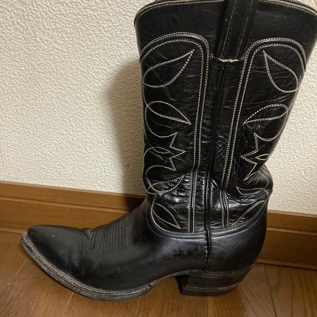 え*だ様 トニーラマ　レザー ウエスタンブーツ　ブラック used品　ヴィンテー トニーラマ ブラックレザーウエスタンブーツ - メルカリ