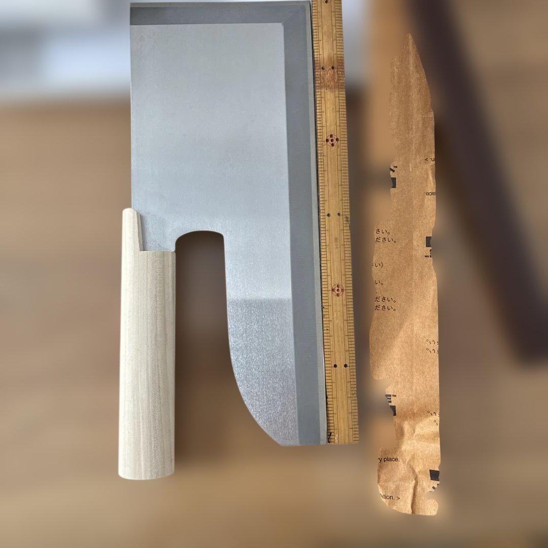 ステンレス製 そば・麺切り包丁 300mm 越前刃物 宝馬 本格派 そば切包丁 ステンレス鋼 300mm 合板ハンドル