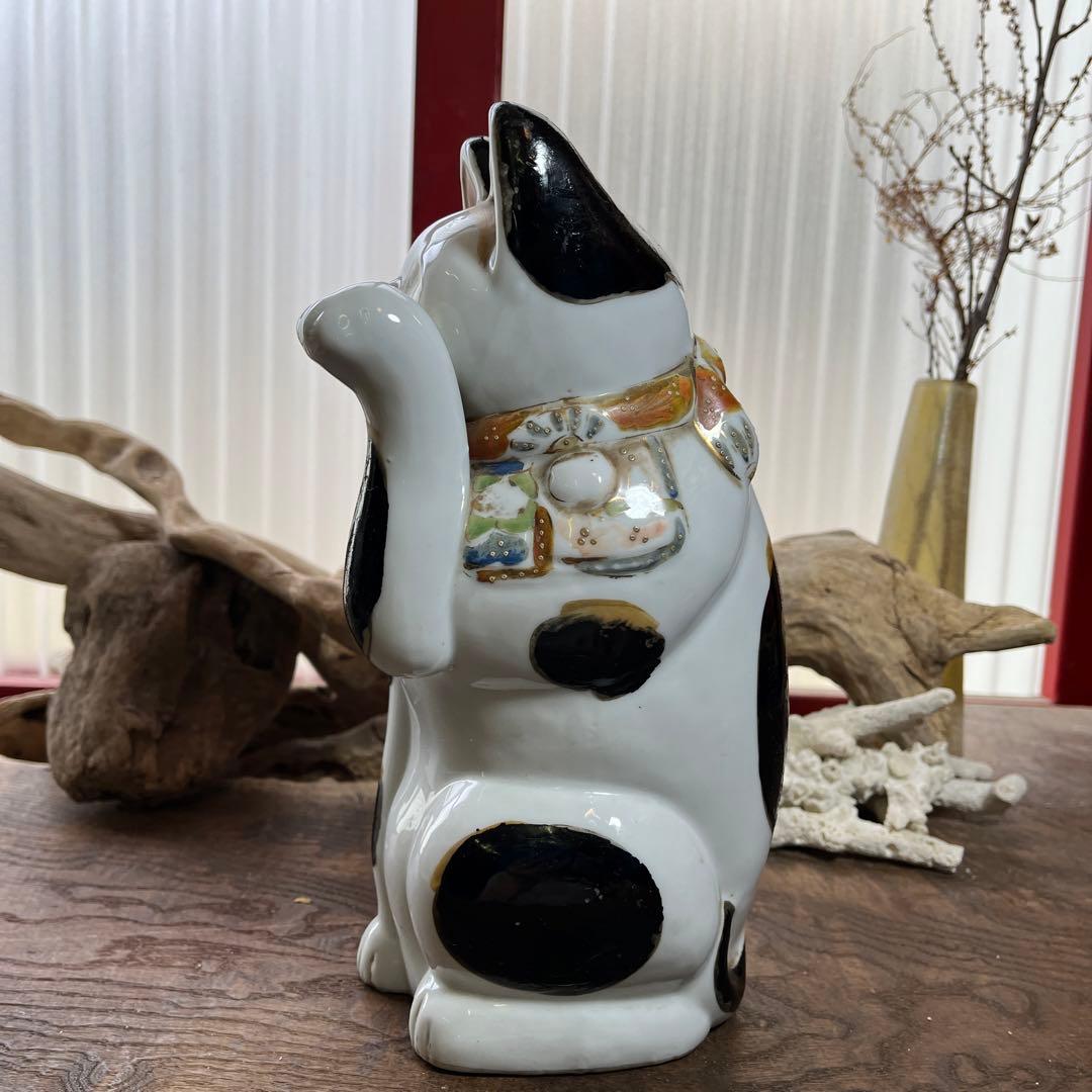 古瀬戸／招き猫／骨董／希少／縁起物／招き猫／アンティーク