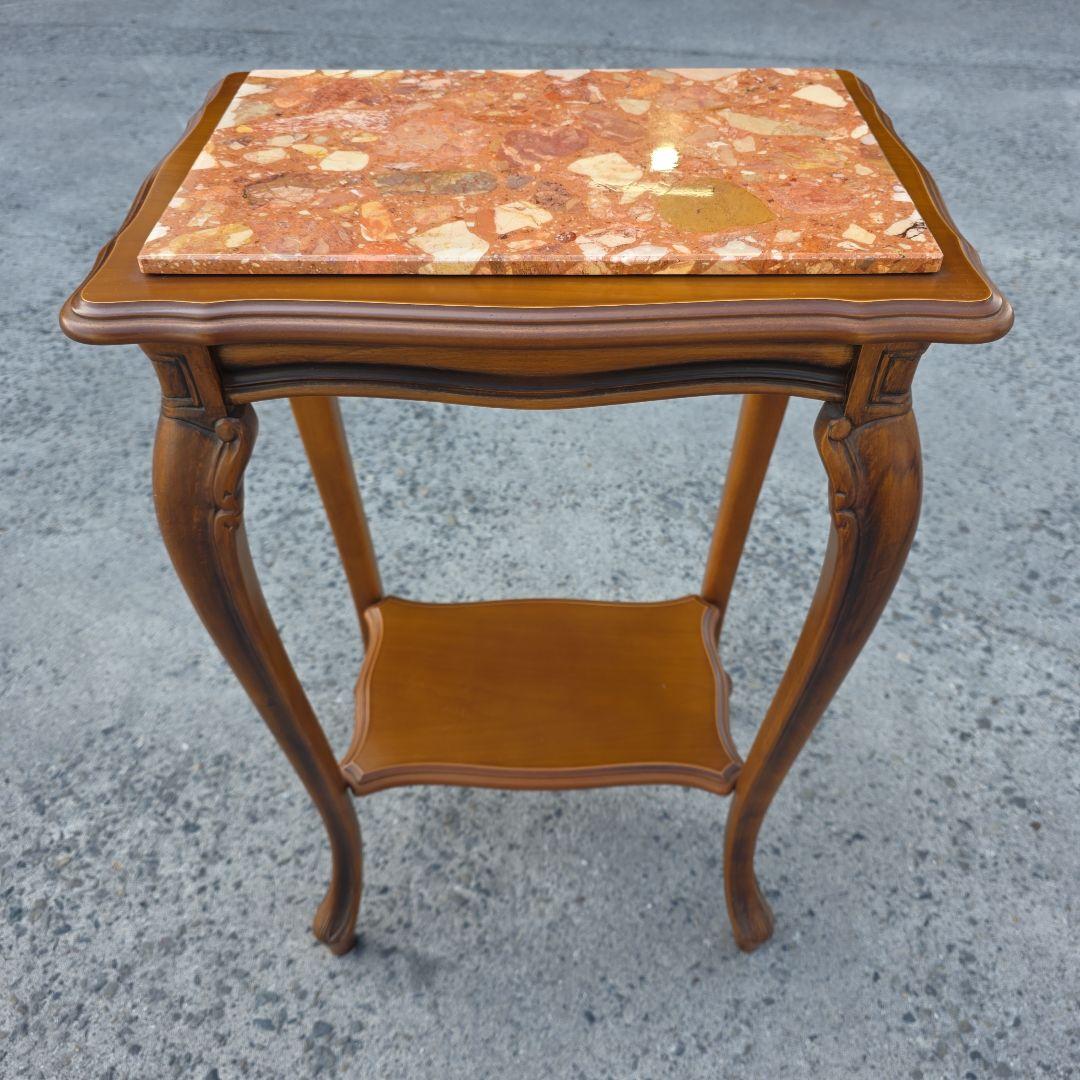 【美品】アンティーク家具　大理石調　猫脚 コンソール 台　テーブル レトロ コンソールテーブル アンティーク ロココ調 猫脚 フレンチ 収納
