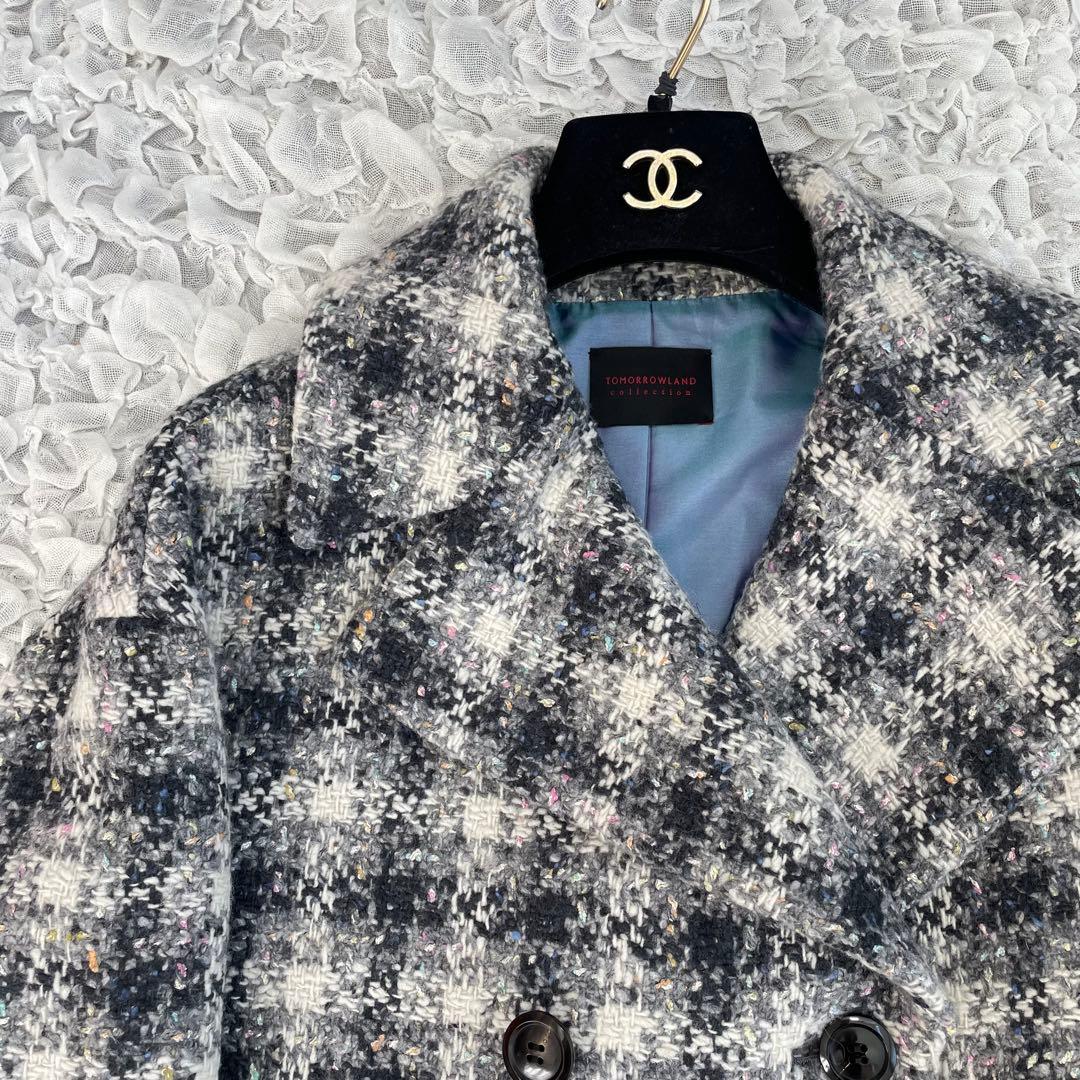 トゥモローランドコレクション ブリエネップツイードハーフコート 定価