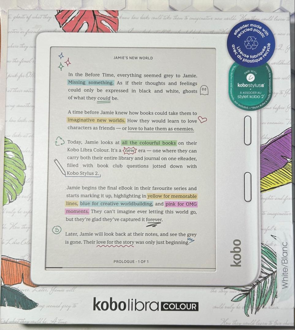 Kobo Libra Colour ホワイト 電子書籍リーダー本体 楽天市場】電子書籍リーダー本体（カラーホワイト）（スマートフォン