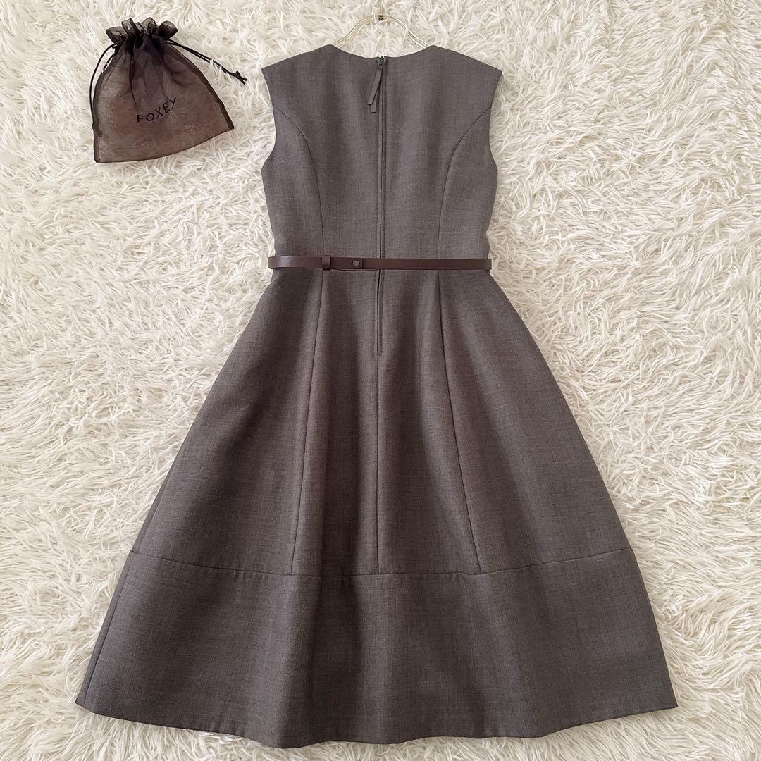 美品 フォクシー✨レディブーケ ワンピース ベルト・巾着付き