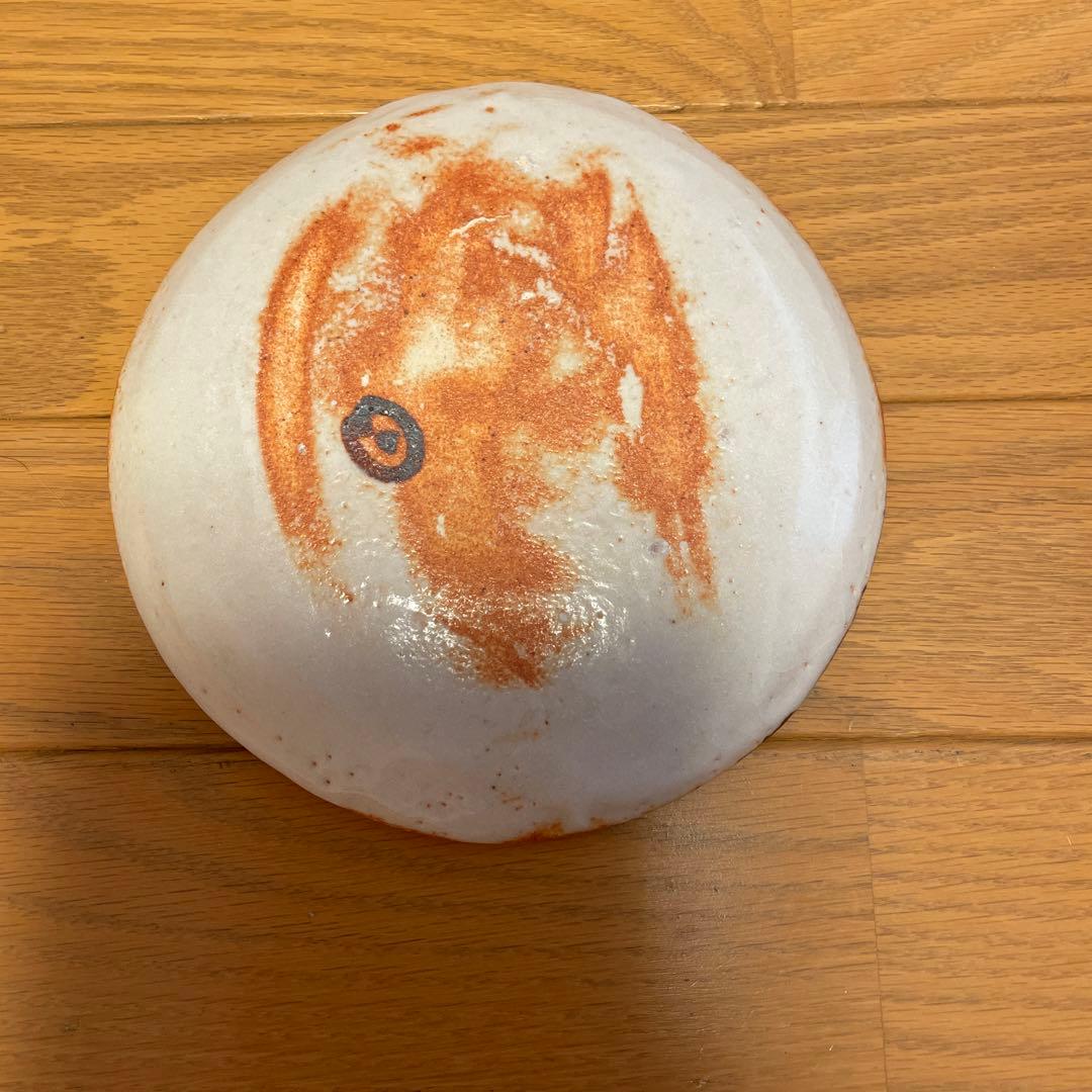 仙山窯 安藤日出武 作 絵志野 平皿 幅約20cm 丸皿約