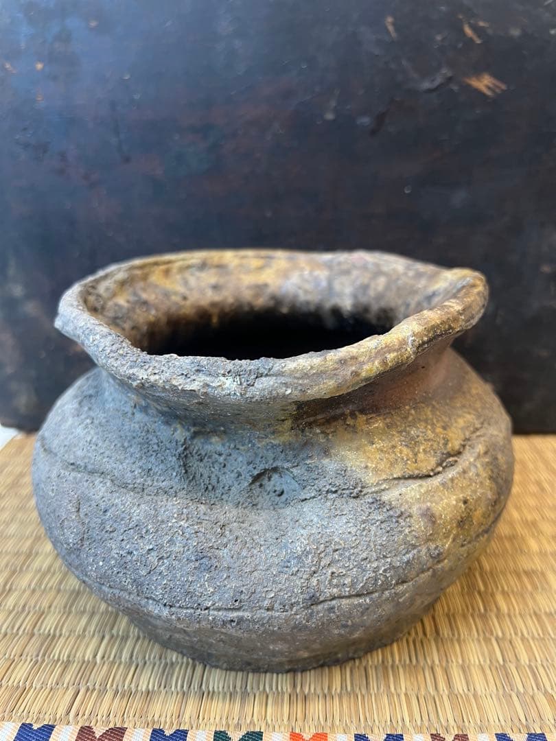 珍品］常滑焼、花瓶か水指、自然柚、江戸期 送料込み - 工芸品