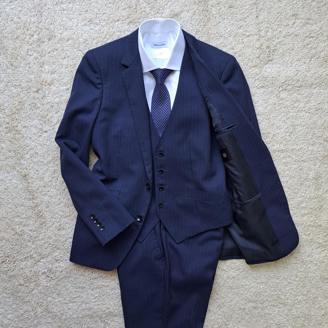 SUIT SELECT スーツセレクト S 3ピース 紺 スリーピーススーツ - メルカリ