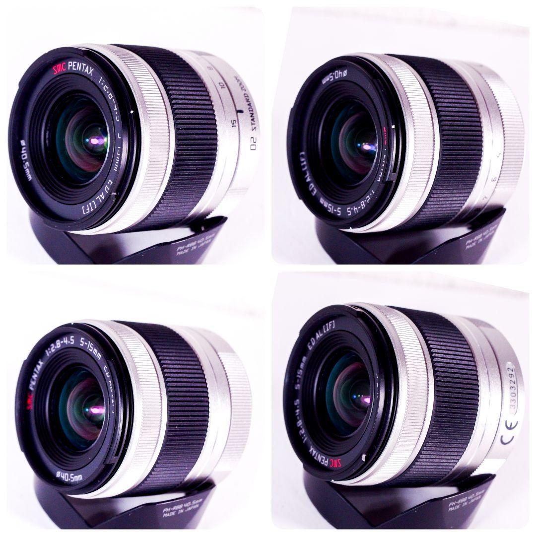 完動美品 PENTAX Q7 シルバー ダブルズームセット 元箱バッテリー充電