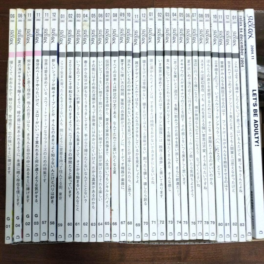 Relax33冊まとめ売り　中はきれい！カルチャー誌RelaxFOR GIRLS