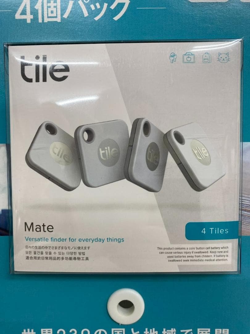 未使用品 Tile Mate(2020) 4パック RE-19004-AP 探す Tile（タイル） Tile Mate 紛失防止タグ 探し物発見器 電池交換版 2020