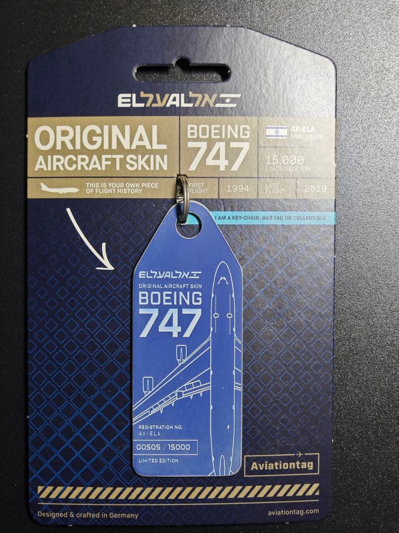 LY B747-400 エル・アル航空 Aviationtag JC Wings X Aviationtag El Al Boeing 747 4X-ELA 1:400 Aircraft