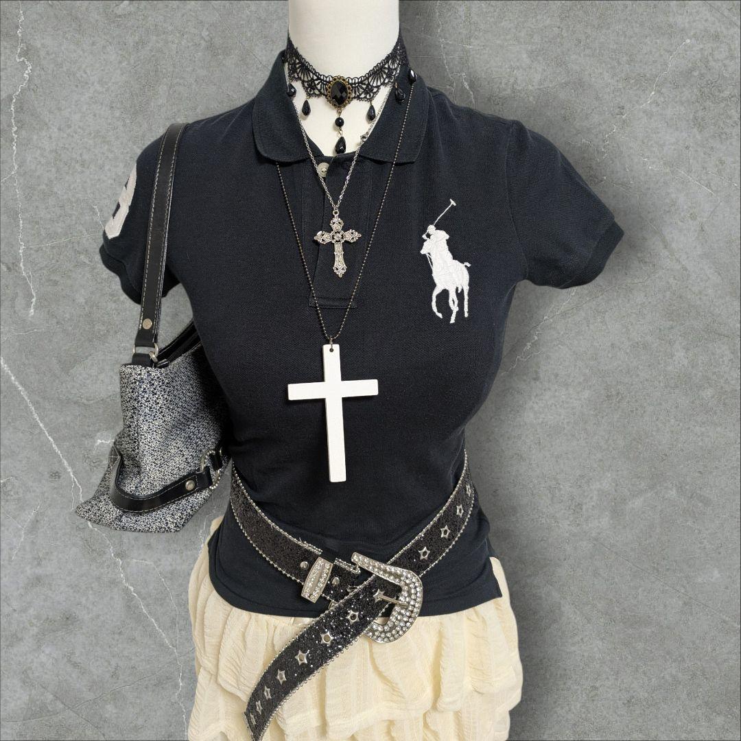 美品✨️y2k平成ギャル ラルフローレン ビックポニー ポロシャツ ピチT