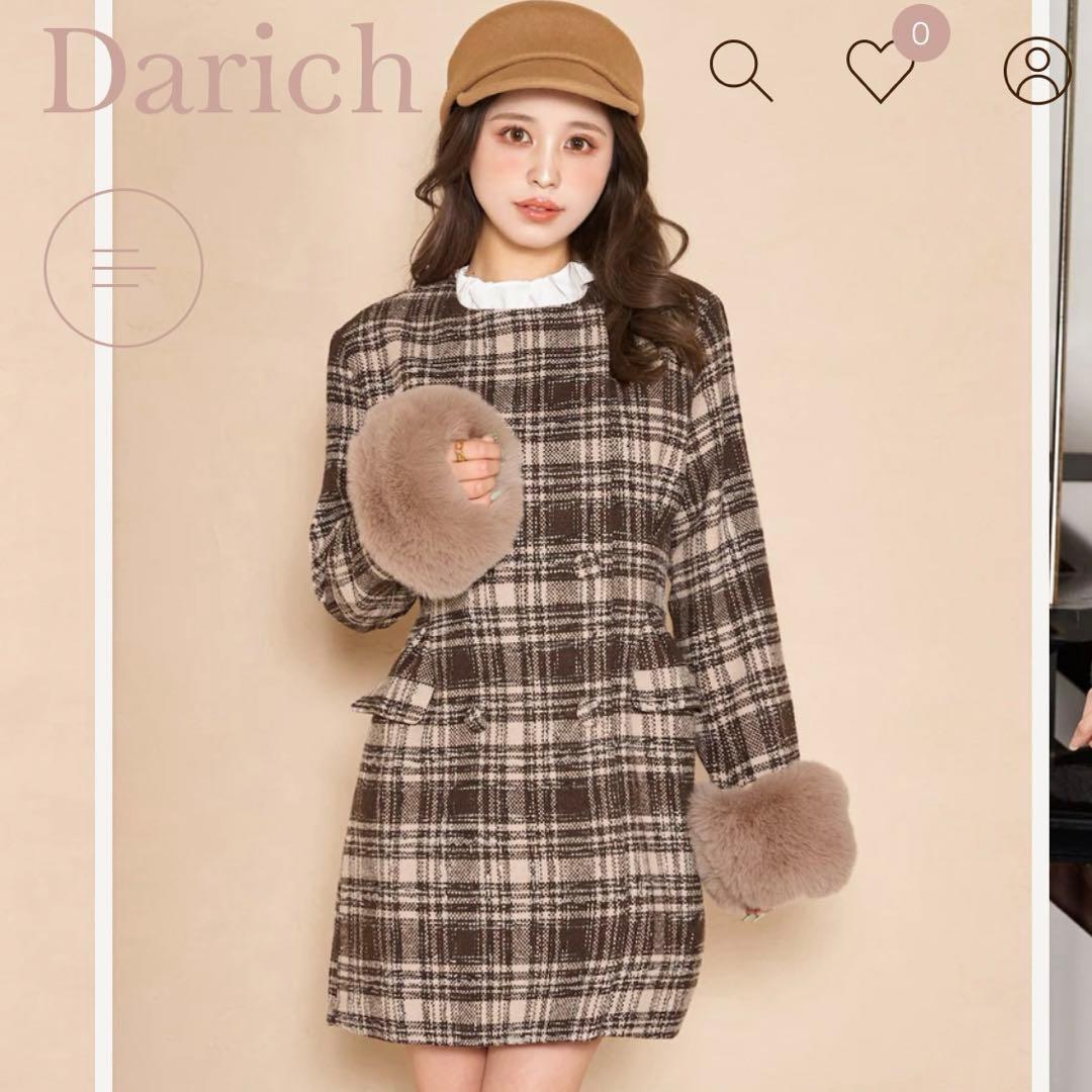 ダーリッチ タックデザインチェックコート - メルカリ