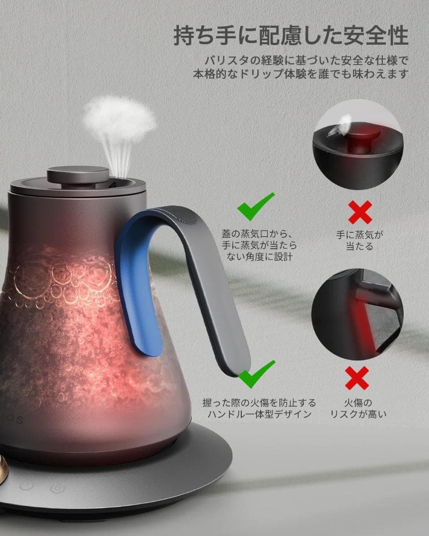 【開封済・未使用】エペイオス 電気ケトル 0.9L 1200W コーヒーポット