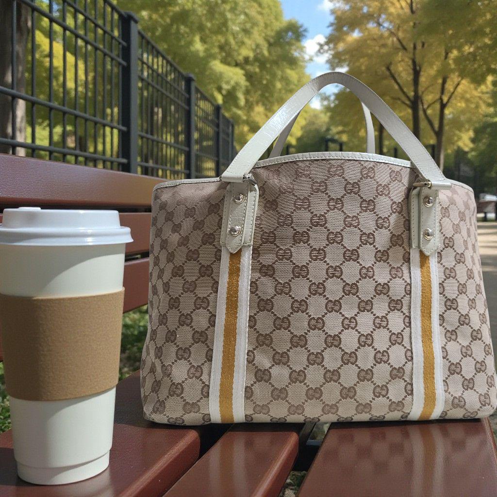 GUCCI グッチ GGキャンバス シェリーライン トートバッグ A4サイズOK