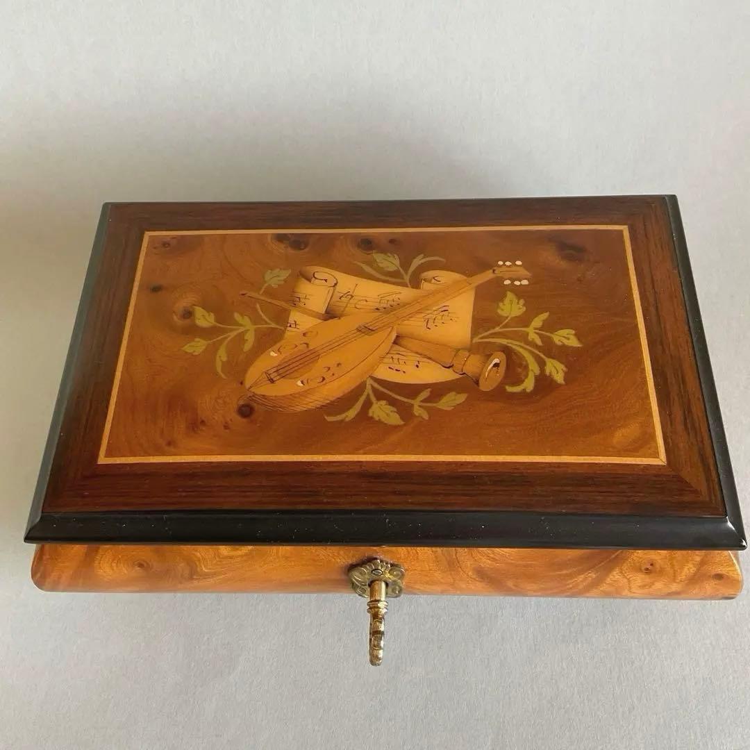 イタリア 象嵌細工 オルゴール 宝石箱 ソレント製 曲「帰れソレントへ