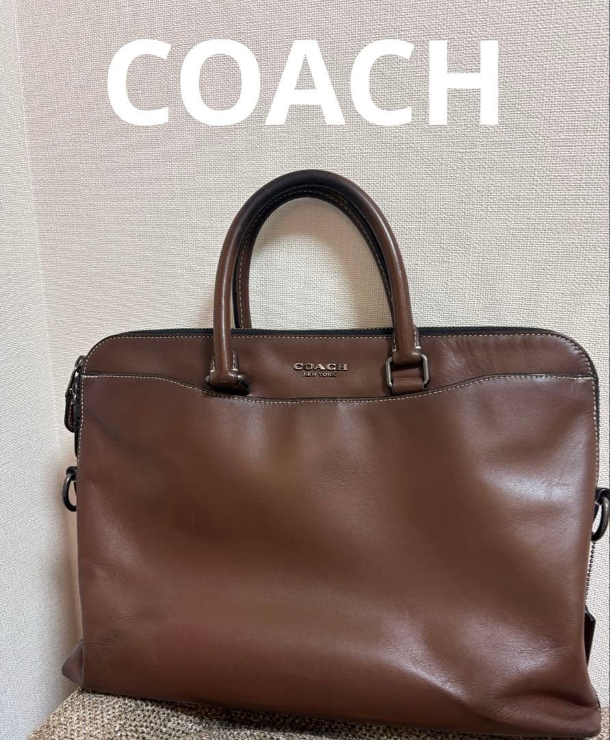 【美品】COACH ビジネスバッグ　ブラウン COACH コーチ ブラウン ビジネスバッグ 2way ショルダーバッグ 大容量