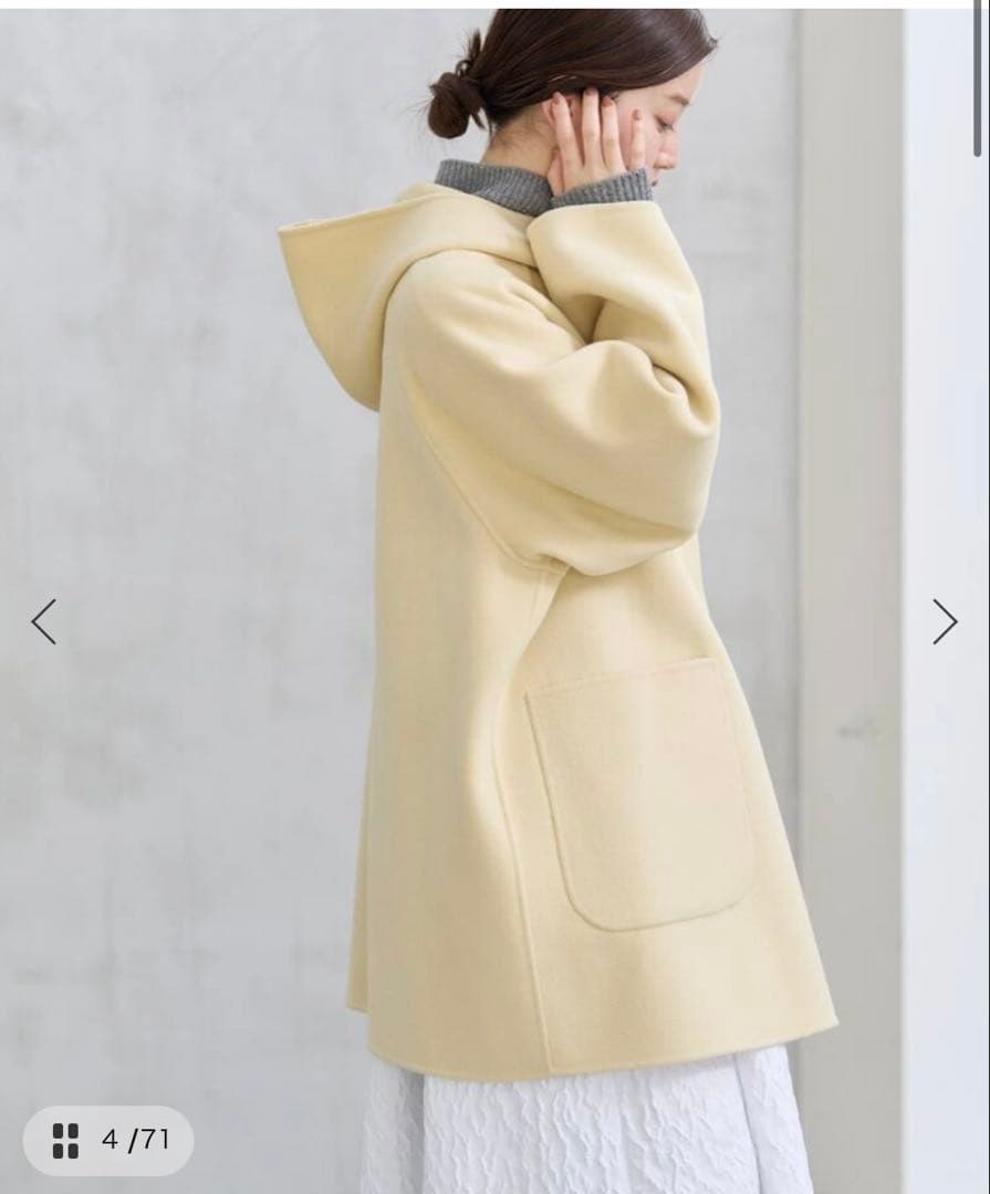 SUPER120 ダブルフェイスフードコート　サイズ36 SUPER120 ダブルフェイスフードコート（その他ブルゾン／アウター