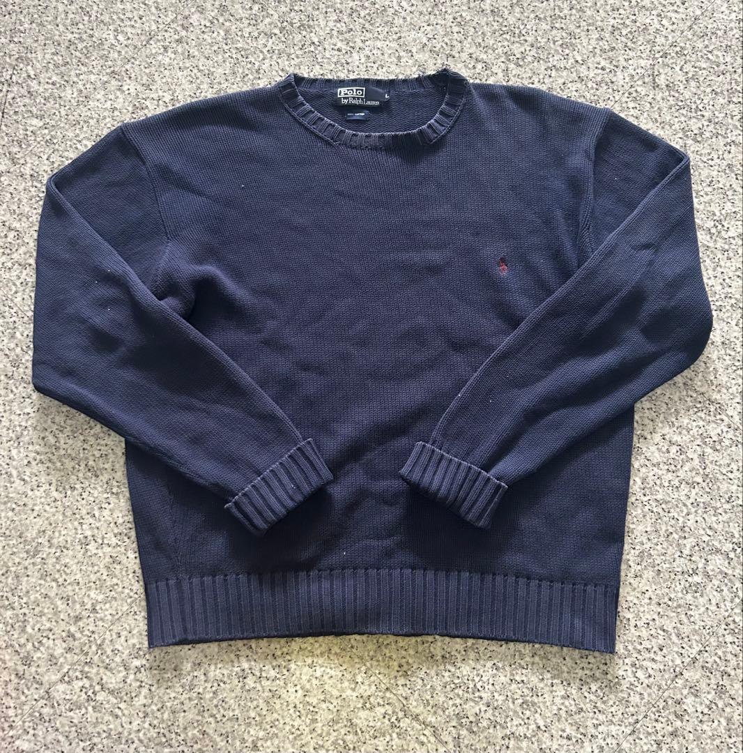 90s Polo by Ralph Lauren ネイビー ニット L - メルカリ