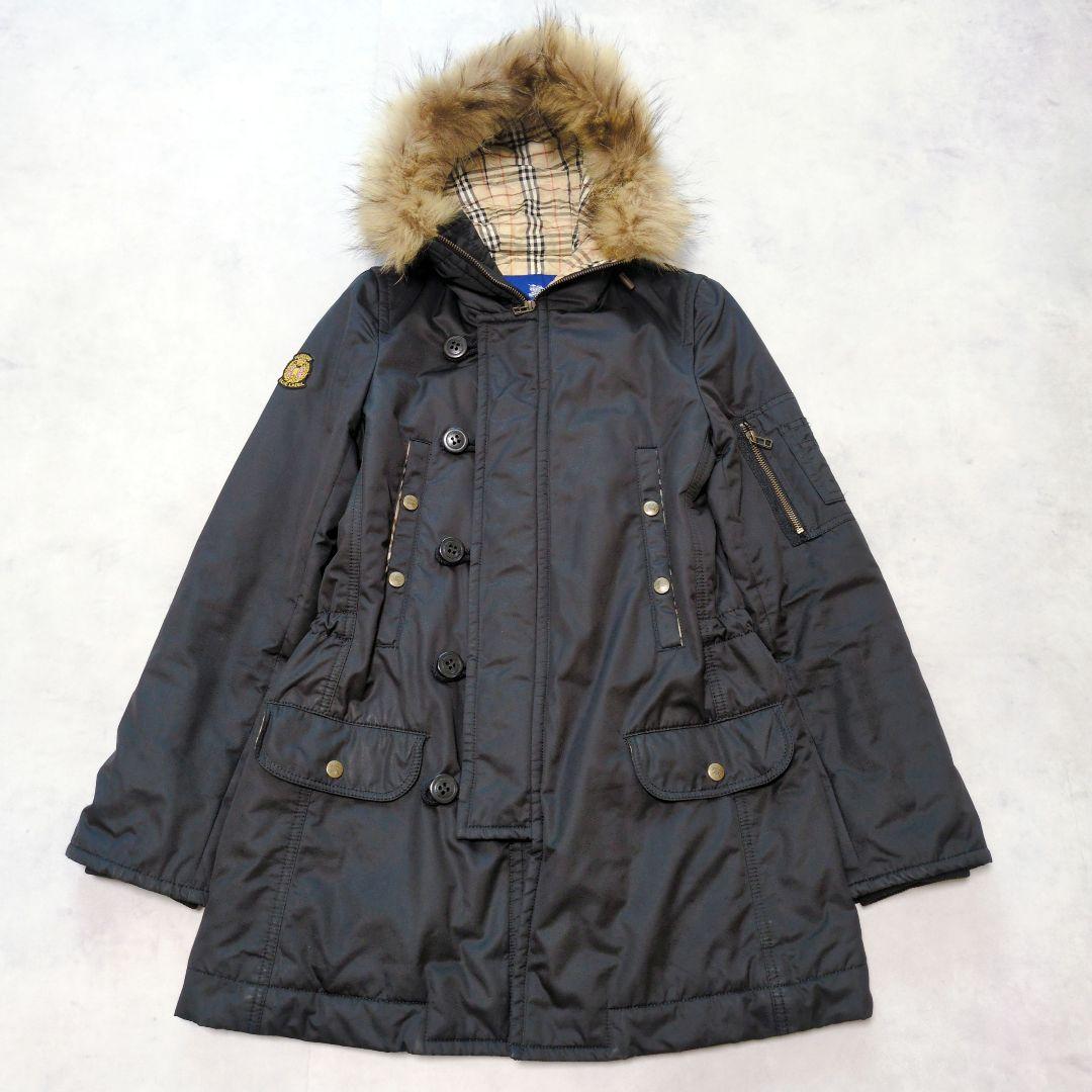 BURBERRY BLUE LABEL✨️ノバチェック裏地 モッズコート 黒 - メルカリ