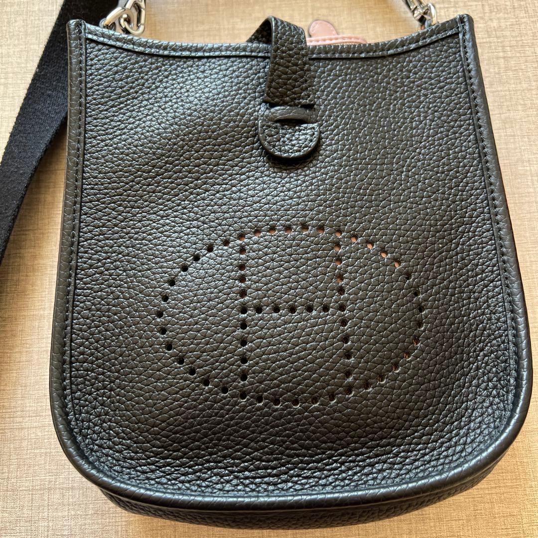 中古ミニエブリン風TPM 黑 中古・古着通販】HERMES (エルメス) エブリンTPM ブラック サイズ:TPM