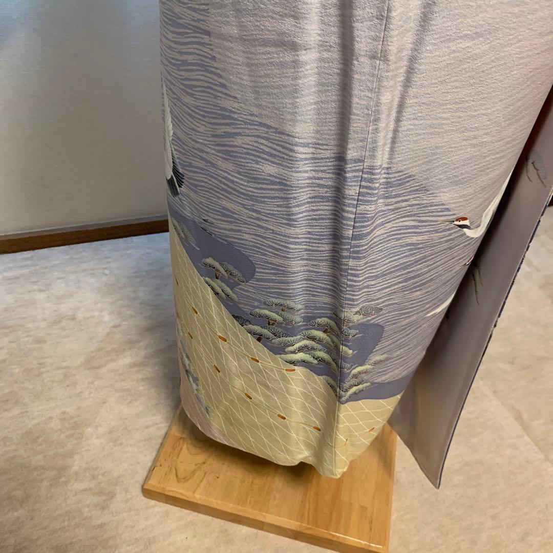 yamaguchi様極美品☆加賀友禅訪問着袷☆落款あり☆舞鶴☆グレー