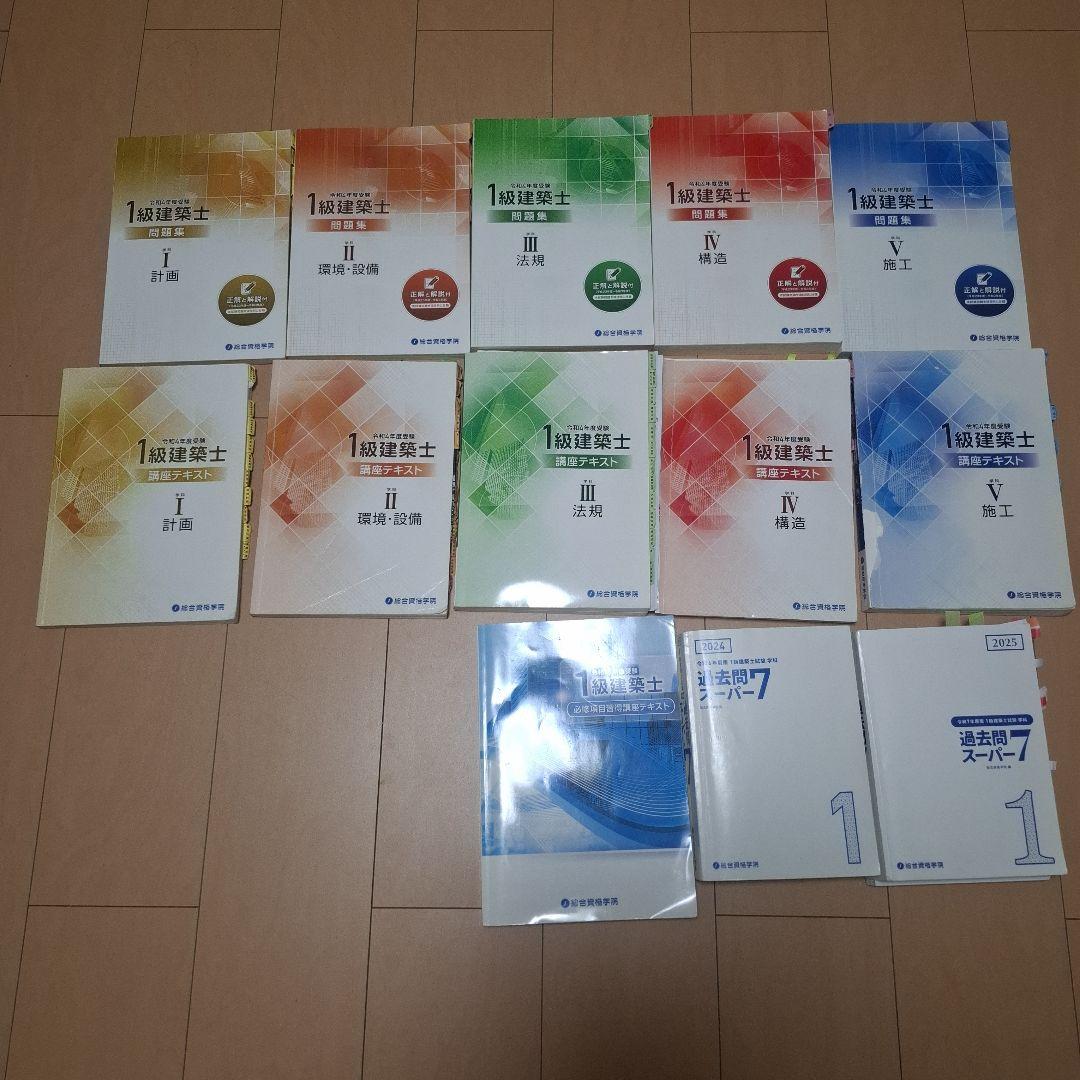 1級建築士試験問題集セット　令和7年度、令和6年度、令和4年度 令和7年度版 1級建築施工管理技士 第一次検定 問題解説 | 総合資格
