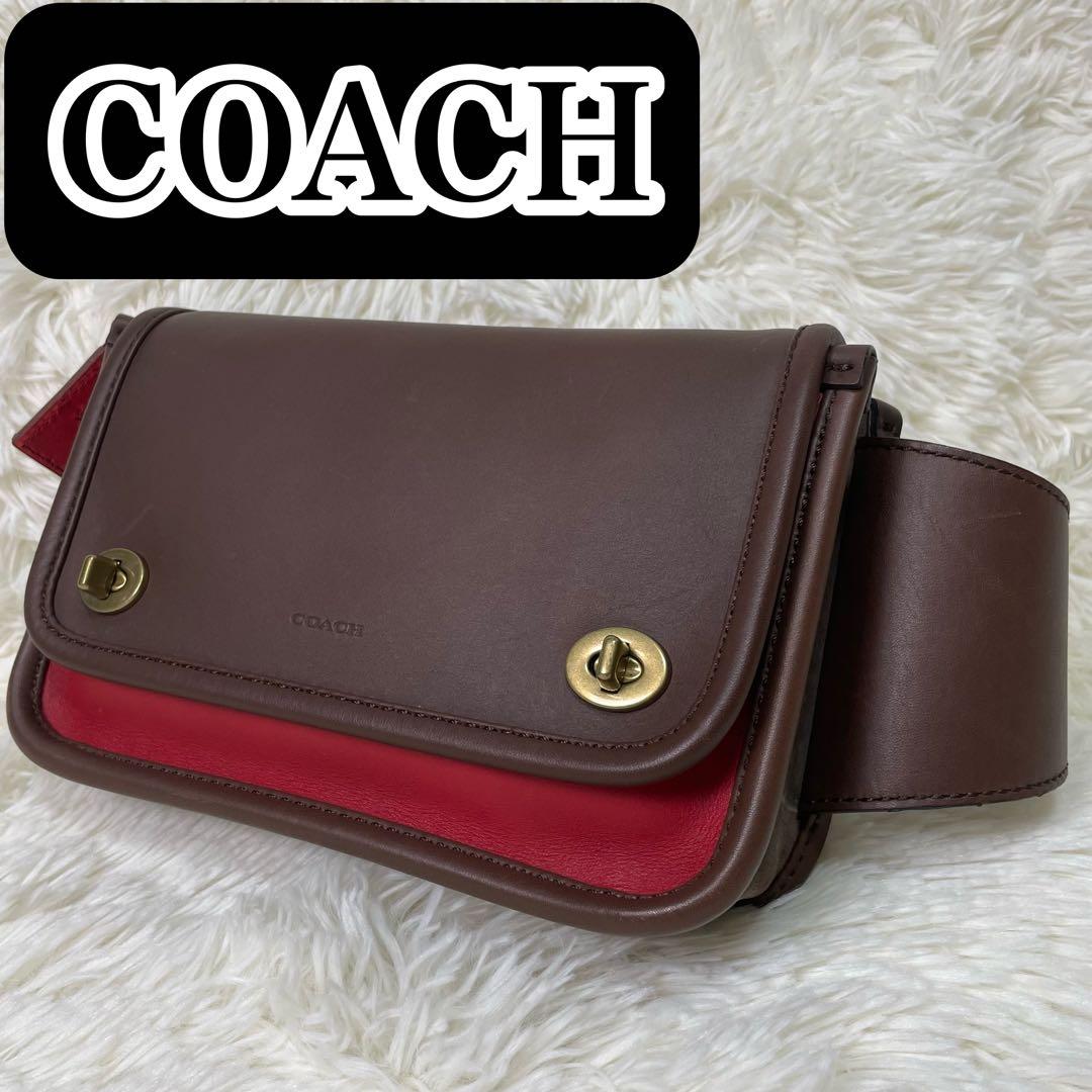 COACH コーチ ボディバッグ 70989 レザー ブラウン レッド レガシー コーチ 19890 レガシー レザー ミディアム キャンダス キャリーオール