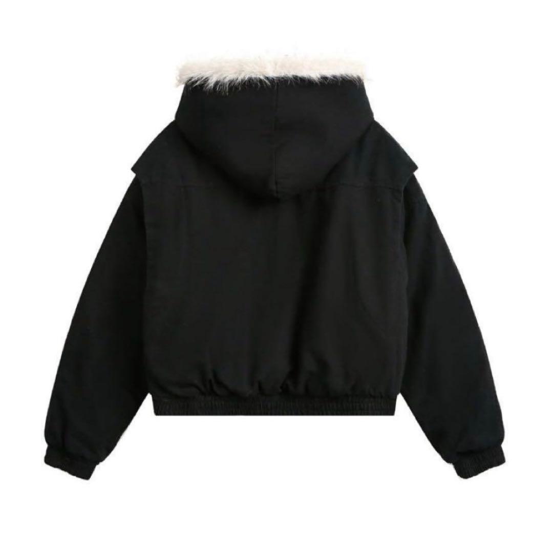 ファーダウン ジャケット アウター ブラック ショート丈 Mサイズ 平成