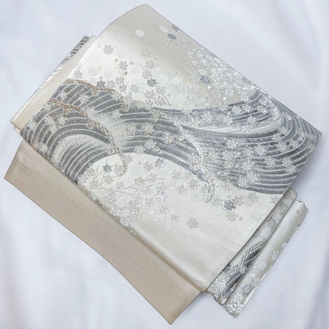 一体型 ワンタッチ帯 作り帯 マジックテープ 豪華 袋帯 二重太鼓