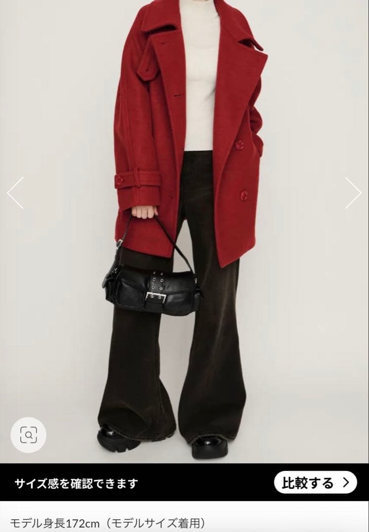 【SLY】赤 ショートコート 新品未使用 タグ保管あり 冬 アウター 新品タグ付き】SLY スライ オーバールーズショートダウンジャケット