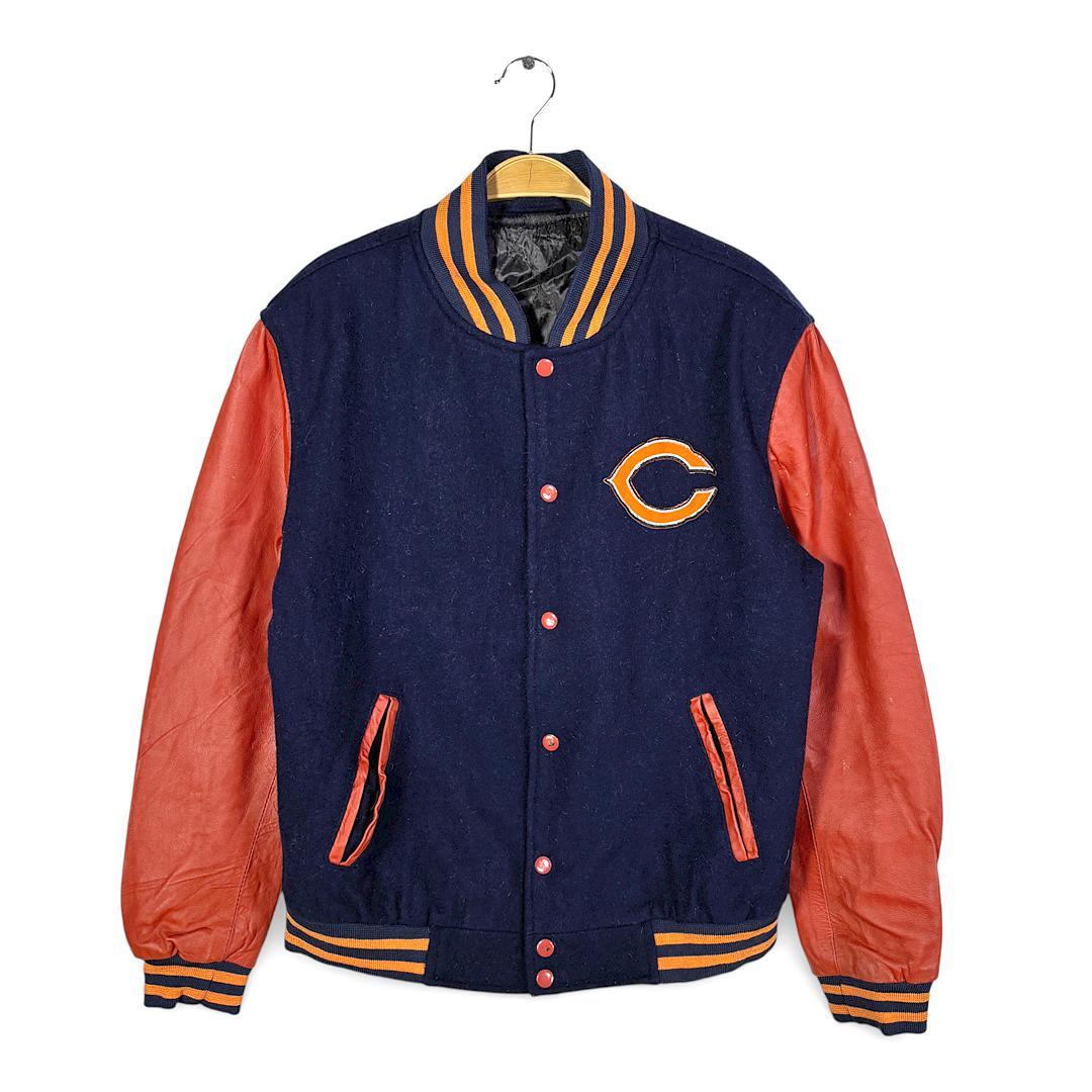 NFL シカゴベアーズ スタジャン アメフト ネイビー オレンジ サイズM