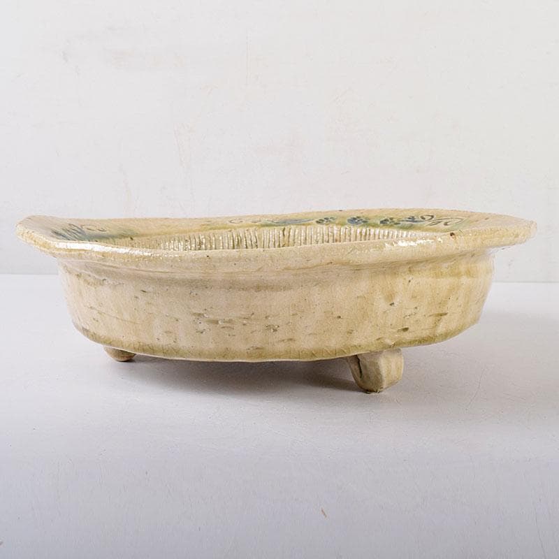 北大路魯山人作 瀬戸焼 黄瀬戸 かぶら絵 鉢 共箱 M R8015C