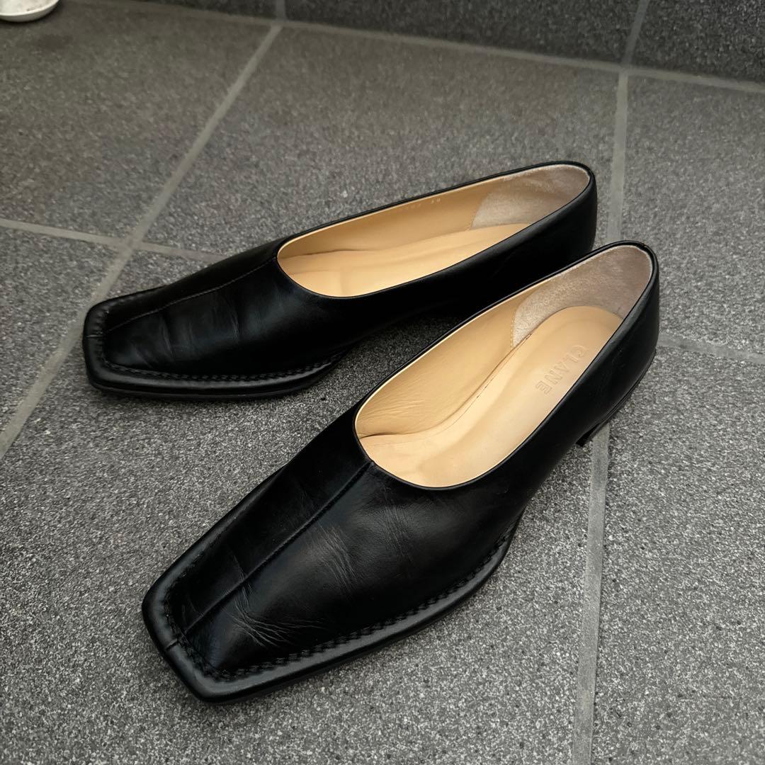 CLANE OUTSTITCH SQUARE FLAT SHOES