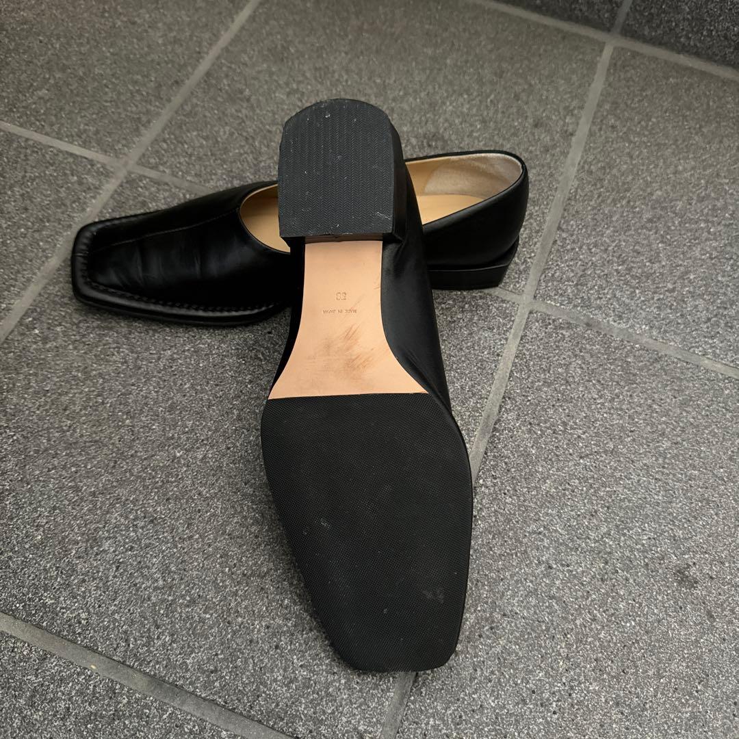 CLANE OUTSTITCH SQUARE FLAT SHOES